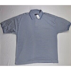 Hathaway Sport Men's Royal Blue Stripes Polo, XXL Short Sleeve.